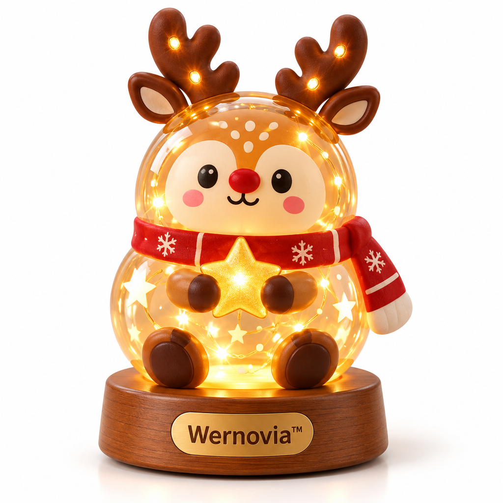 Wernovia™ Christmas Glass Reindeer LED Night Light