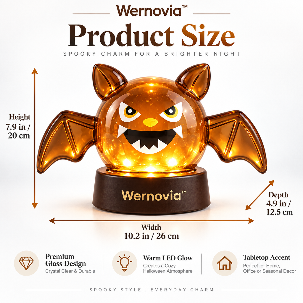 Wernovia™ Illuminated Glass Halloween Bat LED Night Light