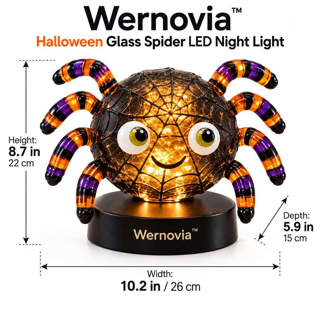Wernovia™ Halloween Glass Spider LED Night Light