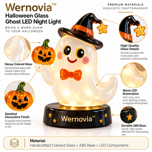 Wernovia™ Halloween Glass Ghost LED Night Light