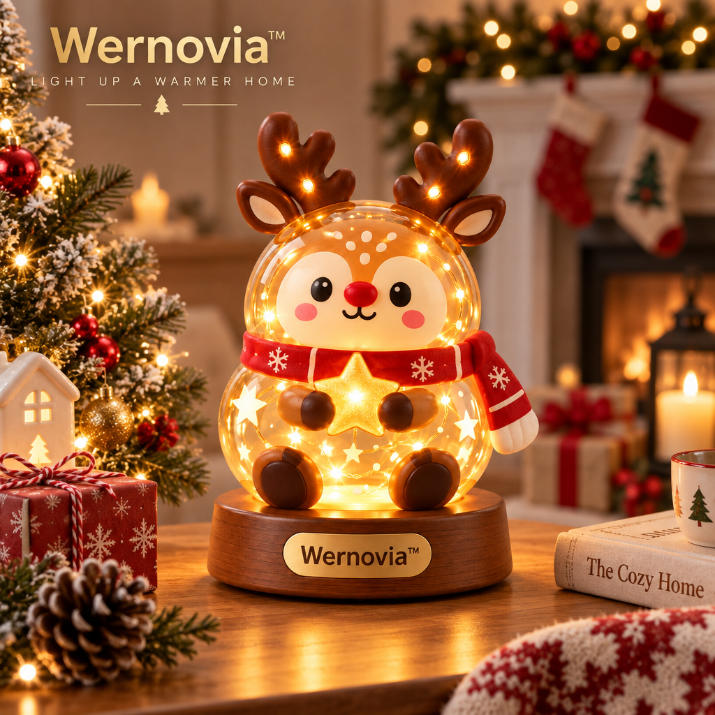 Wernovia™ Christmas Glass Reindeer LED Night Light