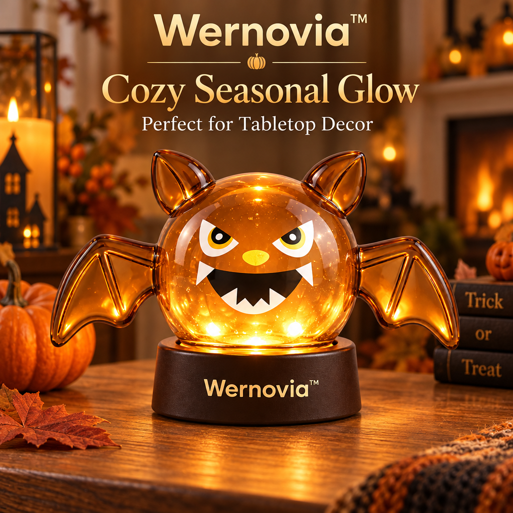 Wernovia™ Illuminated Glass Halloween Bat LED Night Light