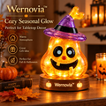 Wernovia™ Halloween Glass Pumpkin-Shaped Witch LED Night Light